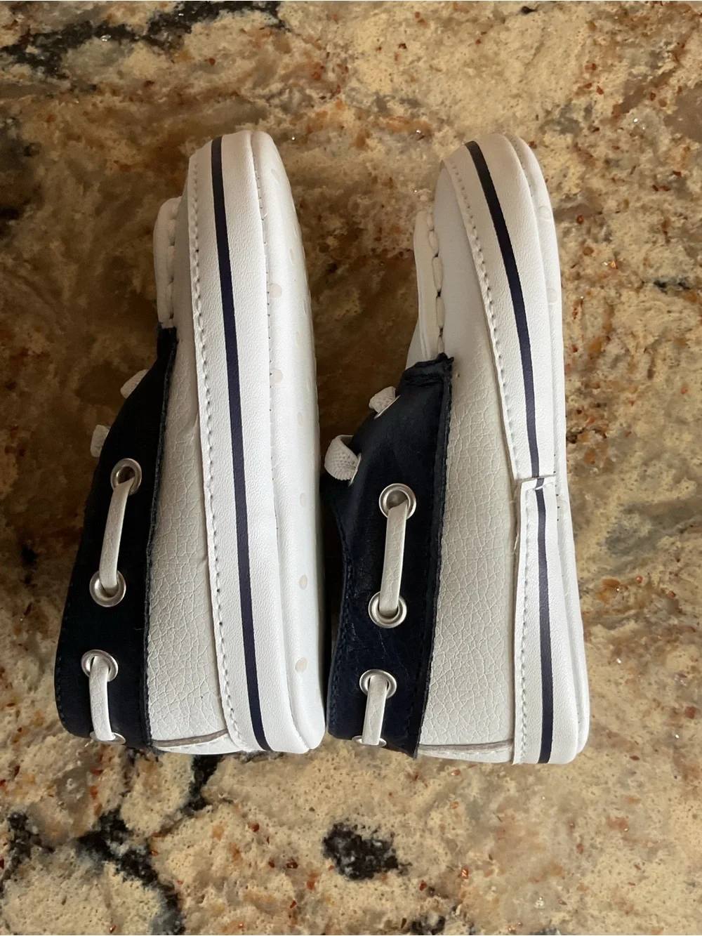Janie and Jack Navy and White Toddler Boat Shoes